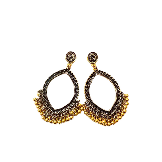 Oval Jhumka - Gold